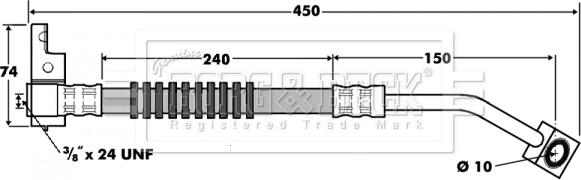 Borg & Beck BBH7409 - Гальмівний шланг autocars.com.ua