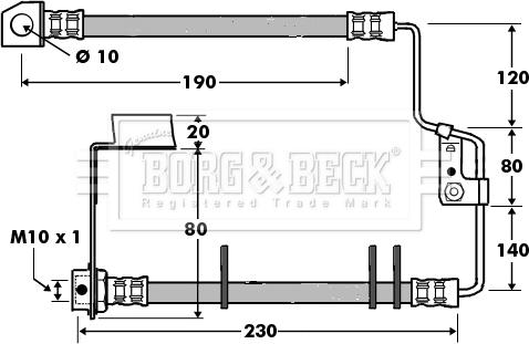 Borg & Beck BBH7416 - Тормозной шланг avtokuzovplus.com.ua