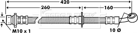 Borg & Beck BBH7450 - Гальмівний шланг autocars.com.ua