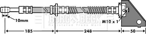 Borg & Beck BBH7463 - Гальмівний шланг autocars.com.ua