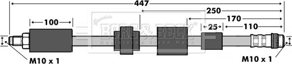 Borg & Beck BBH7530 - Гальмівний шланг autocars.com.ua