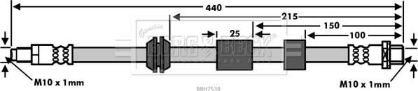 Borg & Beck BBH7538 - Тормозной шланг autodnr.net