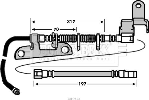 Borg & Beck BBH7553 - Гальмівний шланг autocars.com.ua