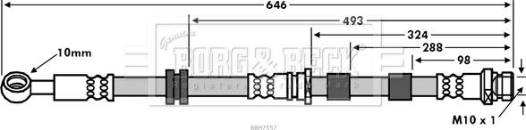 Borg & Beck BBH7557 - Тормозной шланг avtokuzovplus.com.ua