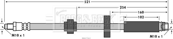 Borg & Beck BBH7562 - Гальмівний шланг autocars.com.ua