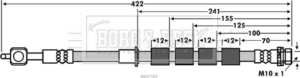 Borg & Beck BBH7585 - Тормозной шланг avtokuzovplus.com.ua