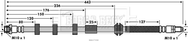 Borg & Beck BBH7598 - Гальмівний шланг autocars.com.ua