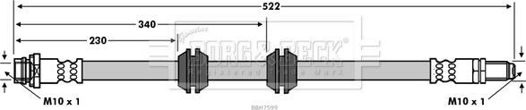 Borg & Beck BBH7599 - Гальмівний шланг autocars.com.ua