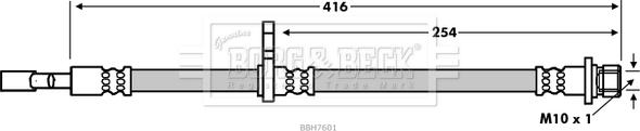 Borg & Beck BBH7601 - Гальмівний шланг autocars.com.ua