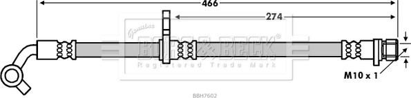 Borg & Beck BBH7602 - Гальмівний шланг autocars.com.ua