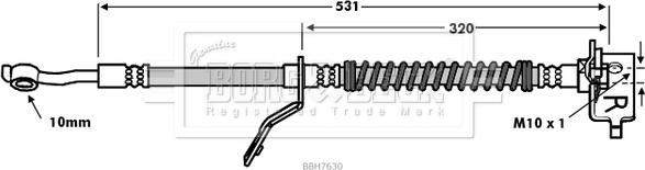 Borg & Beck BBH7630 - Гальмівний шланг autocars.com.ua