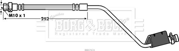 Borg & Beck BBH7631 - Гальмівний шланг autocars.com.ua