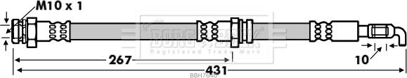 Borg & Beck BBH7640 - Гальмівний шланг autocars.com.ua