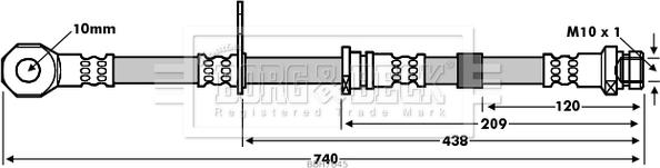 Borg & Beck BBH7645 - Гальмівний шланг autocars.com.ua