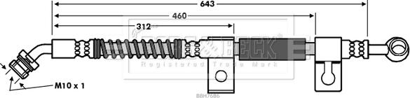 Borg & Beck BBH7686 - Гальмівний шланг autocars.com.ua