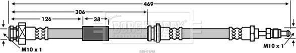 Borg & Beck BBH7698 - Гальмівний шланг autocars.com.ua