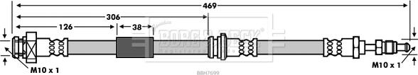 Borg & Beck BBH7699 - Гальмівний шланг autocars.com.ua