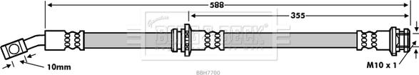 Borg & Beck BBH7700 - Гальмівний шланг autocars.com.ua