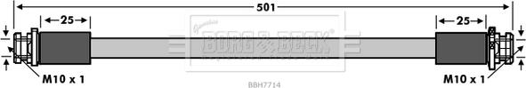 Borg & Beck BBH7714 - Гальмівний шланг autocars.com.ua