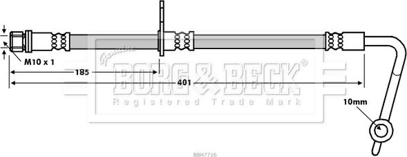 Borg & Beck BBH7716 - Гальмівний шланг autocars.com.ua