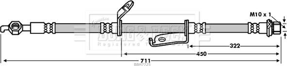 Borg & Beck BBH7725 - Тормозной шланг avtokuzovplus.com.ua