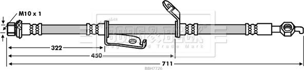 Borg & Beck BBH7726 - Тормозной шланг avtokuzovplus.com.ua