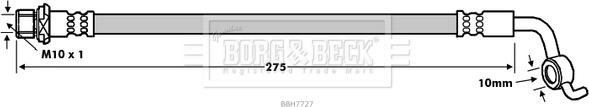 Borg & Beck BBH7727 - Тормозной шланг avtokuzovplus.com.ua