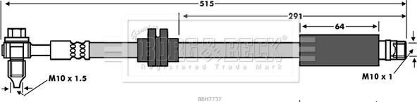 Borg & Beck BBH7737 - Гальмівний шланг autocars.com.ua