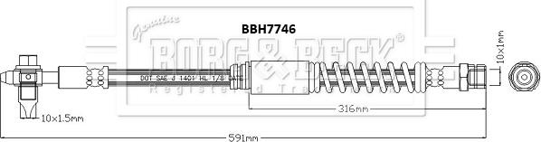 Borg & Beck BBH7746 - Тормозной шланг autodnr.net
