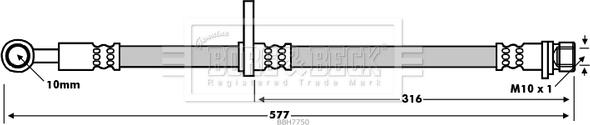 Borg & Beck BBH7750 - Гальмівний шланг autocars.com.ua