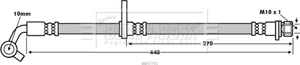 Borg & Beck BBH7755 - Гальмівний шланг autocars.com.ua