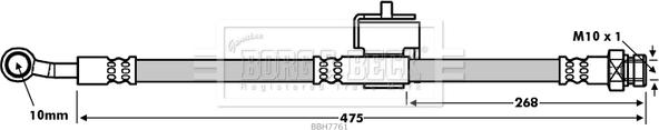 Borg & Beck BBH7761 - Гальмівний шланг autocars.com.ua