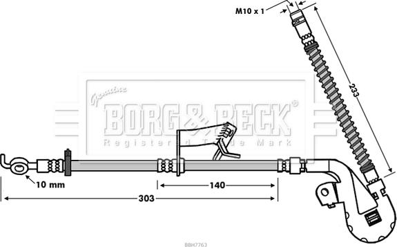 Borg & Beck BBH7763 - Тормозной шланг avtokuzovplus.com.ua