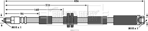 Borg & Beck BBH7773 - Тормозной шланг avtokuzovplus.com.ua