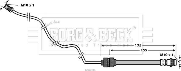 Borg & Beck BBH7786 - Тормозной шланг avtokuzovplus.com.ua