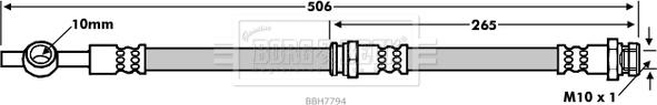 Borg & Beck BBH7794 - Тормозной шланг avtokuzovplus.com.ua