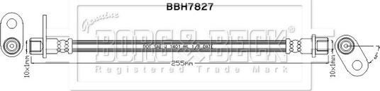 Borg & Beck BBH7827 - Гальмівний шланг autocars.com.ua