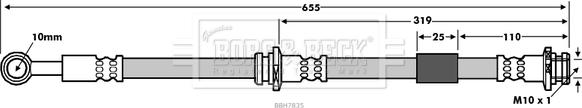 Borg & Beck BBH7835 - Гальмівний шланг autocars.com.ua