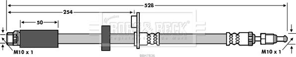 Borg & Beck BBH7836 - Тормозной шланг avtokuzovplus.com.ua