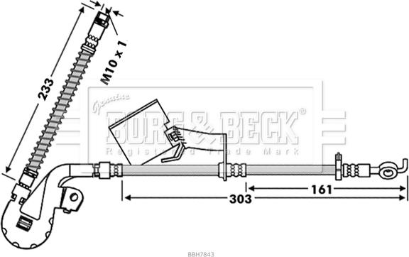 Borg & Beck BBH7843 - Тормозной шланг avtokuzovplus.com.ua