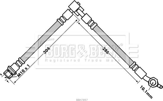 Borg & Beck BBH7897 - Гальмівний шланг autocars.com.ua