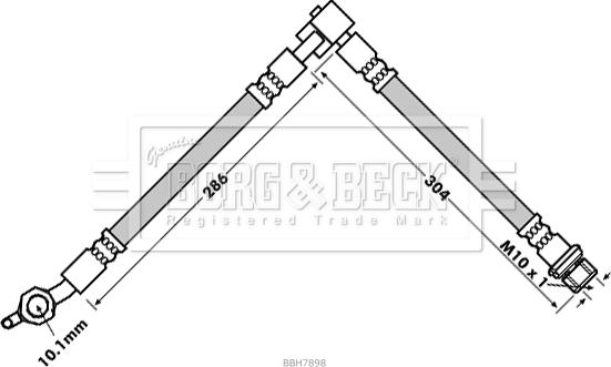 Borg & Beck BBH7898 - Гальмівний шланг autocars.com.ua