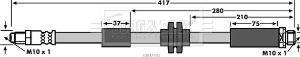 Borg & Beck BBH7901 - Тормозной шланг autodnr.net