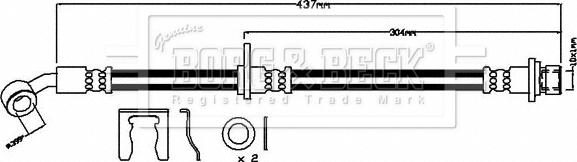 Borg & Beck BBH7989 - Гальмівний шланг autocars.com.ua