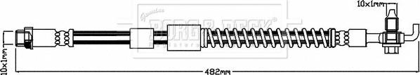 Borg & Beck BBH8041 - Тормозной шланг avtokuzovplus.com.ua