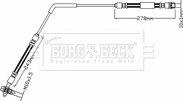 Borg & Beck BBH8106 - Тормозной шланг avtokuzovplus.com.ua