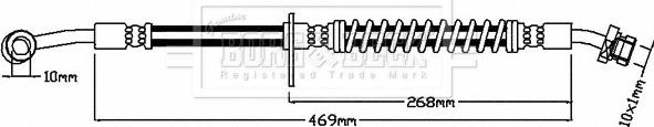 Borg & Beck BBH8151 - Гальмівний шланг autocars.com.ua