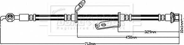 Borg & Beck BBH8315 - Гальмівний шланг autocars.com.ua