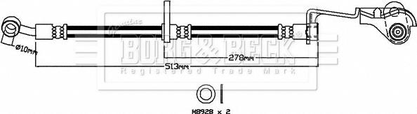 Borg & Beck BBH8406 - Гальмівний шланг autocars.com.ua