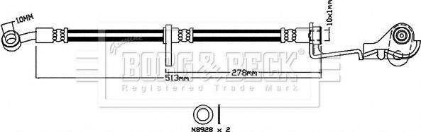 Borg & Beck BBH8407 - Гальмівний шланг autocars.com.ua